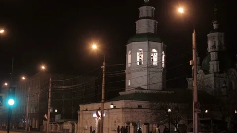 Church in the evening on christmas easter Stock Footage 108177325