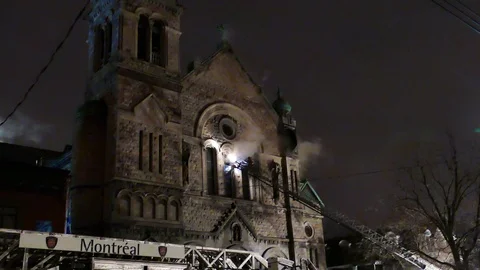 Church fire Stock Footage 105353446