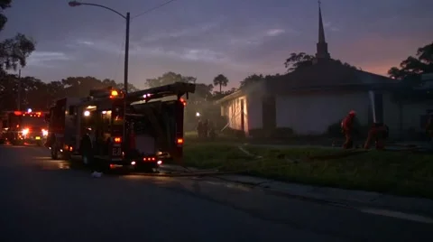 Church Fire SPFR#1 Stock Footage 937304