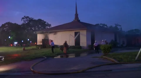 Church Fire SPFR#2 Stock Footage 937295