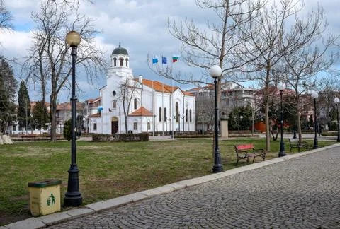 The Church with Flags Stock Photos