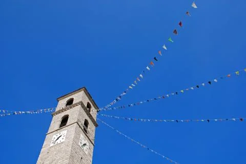 Church with Flags Stock Photos