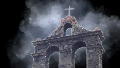 Church with flashing clouds Stock Footage 94301254