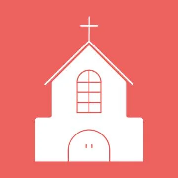 Church flat icon with eps10 Stock Illustration