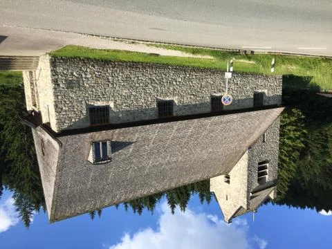 Church in front of a forest. Foto stock