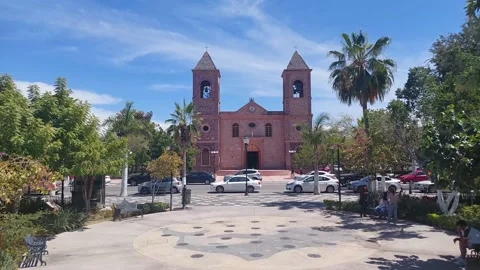 Church front with palm trees Stock Footage 172383773