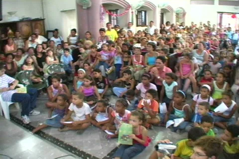 Church full of kids Stock Footage 396853