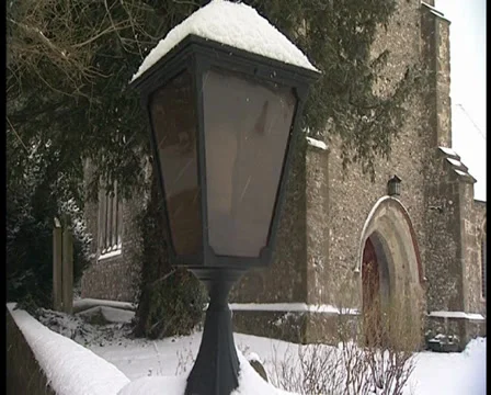 Church gate in snow Stock Footage 35875520
