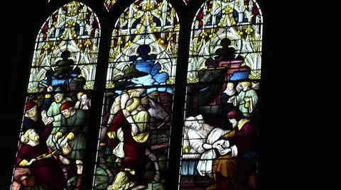 Church Glass Window Video stock 44202248