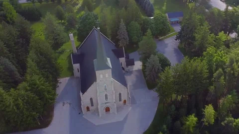 Church High Up Above Stock Footage 250619705