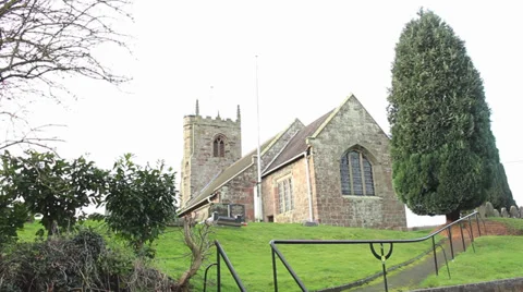 Church on Hill 库存影片 34459549