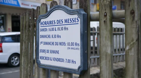 Church Hours Sign Stock-Footage 32152461