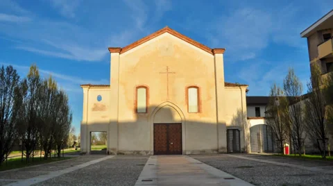 Church hyperlapse at sunset - time lapse Stock Footage 33611118