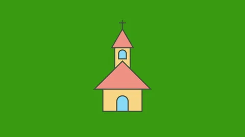 Church icon animation. 4K motion animation. Stock Footage 293784494