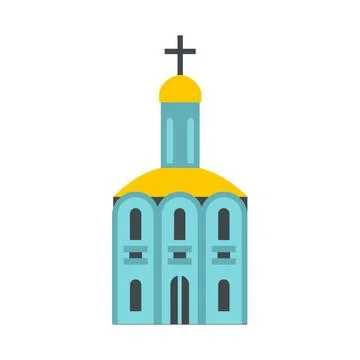 Church icon flat Stock Illustration