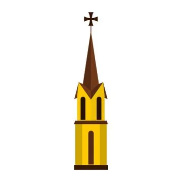 Church icon, flat style 스톡 일러스트