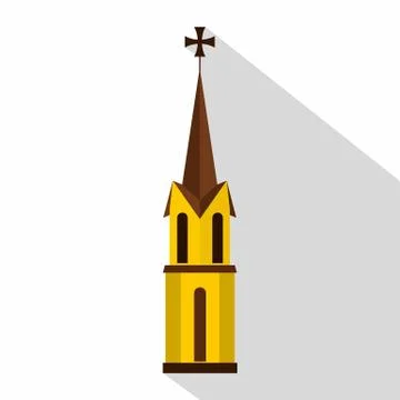 Church icon, flat style 스톡 일러스트