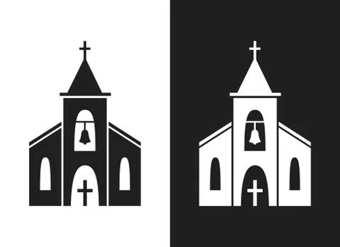 Church icon isolated on white background. Stock Illustration