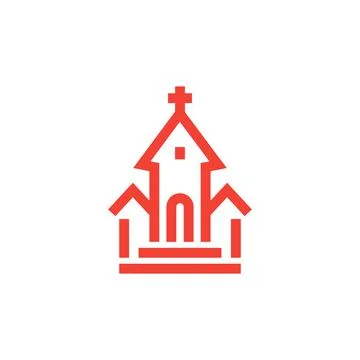 Church icon, linear Stock Illustration