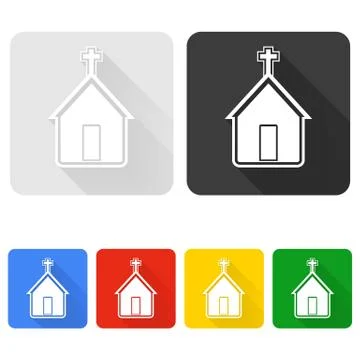 Church icon set Stock Illustration