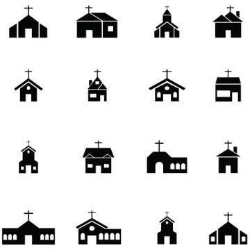 Church icon set Stock Illustration