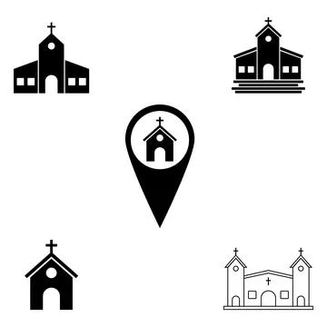 Church icon vector 스톡 일러스트