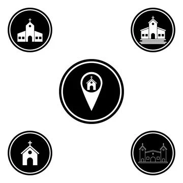 Church icon vector Stock Illustration