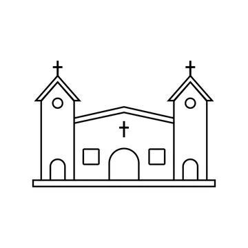 Church icon vector Stock Illustration