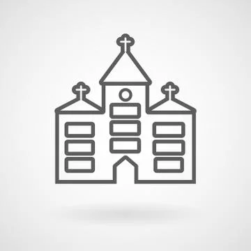Church icon on white background, vector Stock Illustration
