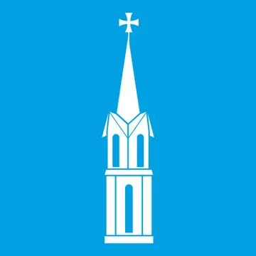 Church icon white 스톡 일러스트