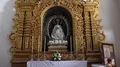 Church indoor Maria altar zoom in in canary island town Santa Cruz de la Palma 4k or 4k+ Resolution