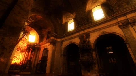 Church Inside 02 Pans Stock Footage 915625