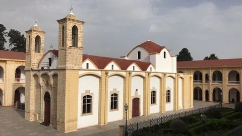 Church inside a Monastery Against Cloudy Sky Stock Footage 101847094