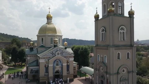 The Church Of The Intercession Of The Blessed Virgin Mary in Chortkiv Stock Footage 132693800