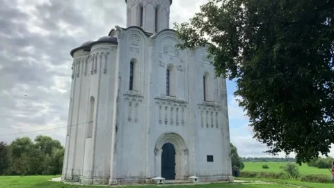 Church of the Intercession on the Nerl  2021 07 Stock Footage 162589170