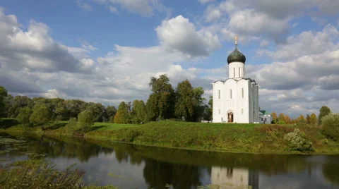 Church of the Intercession on the Nerl Stock Footage 43200073