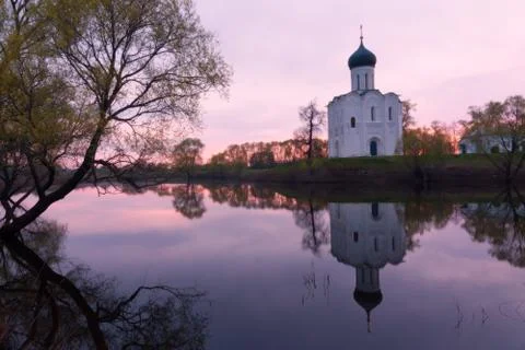 Church of the Intercession on the Nerl Stock Photos