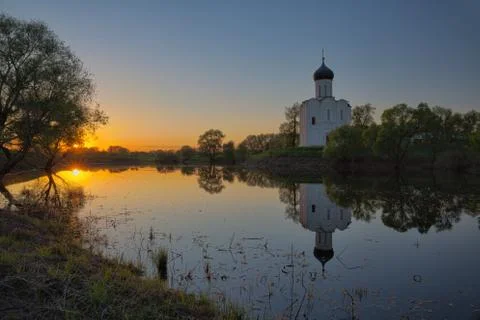 Church of Intercession on the Nerl Stock Photos