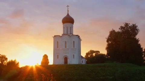 Church of the Intercession on the River Nerl. Stock Footage 42811959