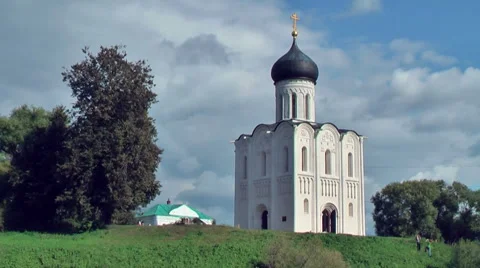 Church of Intercession on River Nerl Stock Footage 58161520
