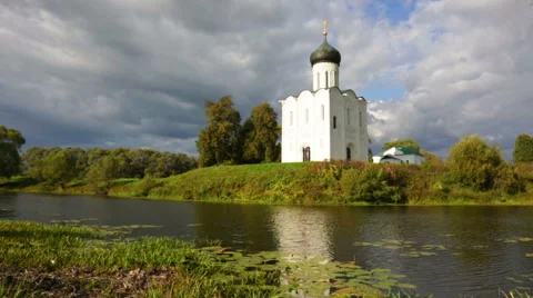 Church of Intercession upon Nerl River Stock Footage 41808191