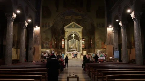 Church Interior, Altar Stock Footage 72193677