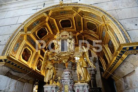 Church interior inside the Diocletian's Palace, Split, Croatia Stock Photos