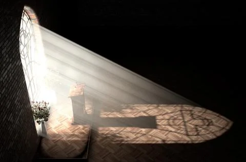 Church Interior Light &amp; Pulpit Foto stock