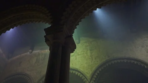 Church Interior Tapestry 4K Stock Footage 84068741