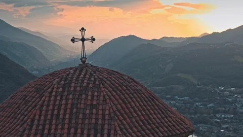 Church Of Jvari Monastery In Mtskheta, Georgia Video stock 88694041