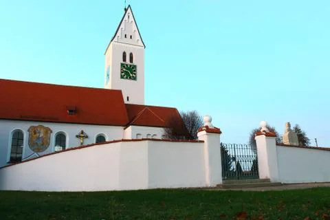 Church kirchdorf in schwaben country Stock Photos