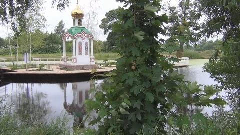 Church on the lake Stock Footage 78230908