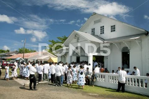 Church life - kosrae, micronesia Stock Photos
