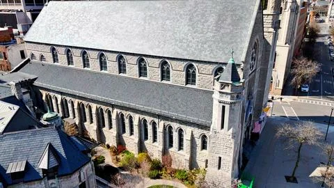 Church Located - Cathedral of the Immaculate Conception - Syracuse, NY 스톡 사진
